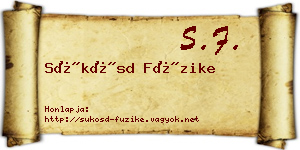 Sükösd Füzike névjegykártya